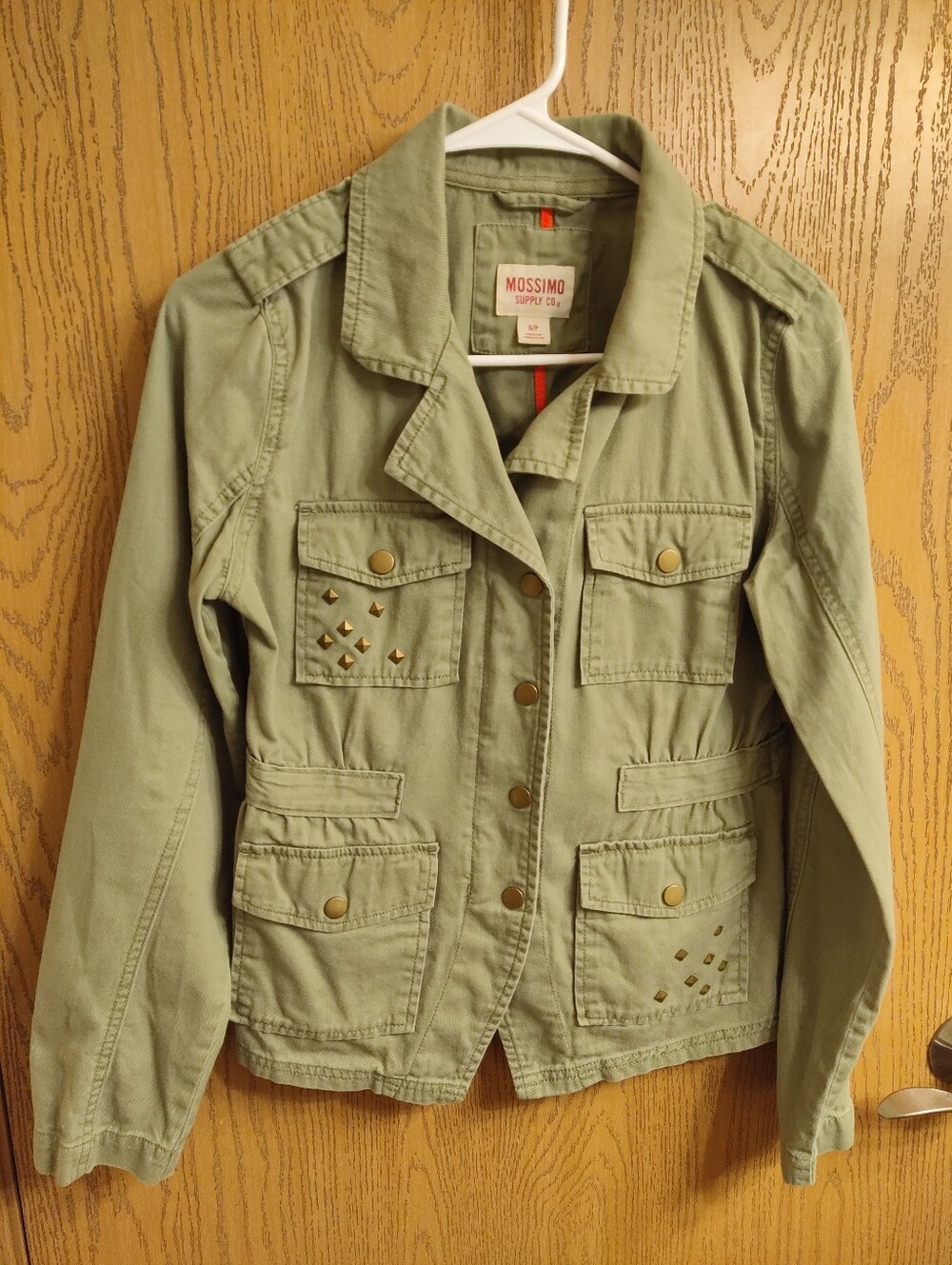 Mossimo Supply Co. Olive Jacket with Red Logo Tab